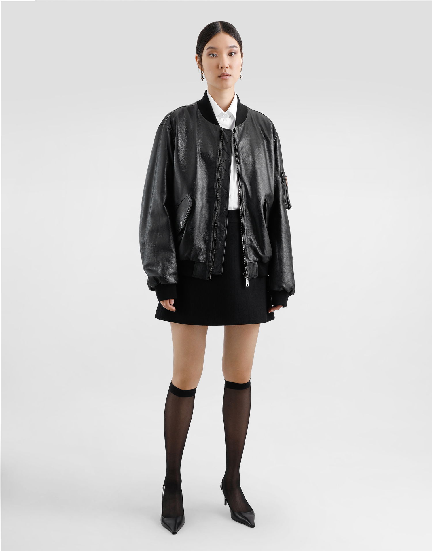 Nederdel Dolce & Gabbana Dolce & Gabbana A-Line Wool Crepe Miniskirt Sort | F4CYTTFU2TZN0000, 1