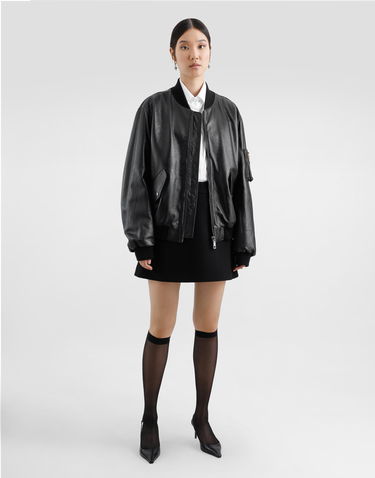 Nederdel Dolce & Gabbana Dolce & Gabbana A-Line Wool Crepe Miniskirt Sort | F4CYTTFU2TZN0000, 1