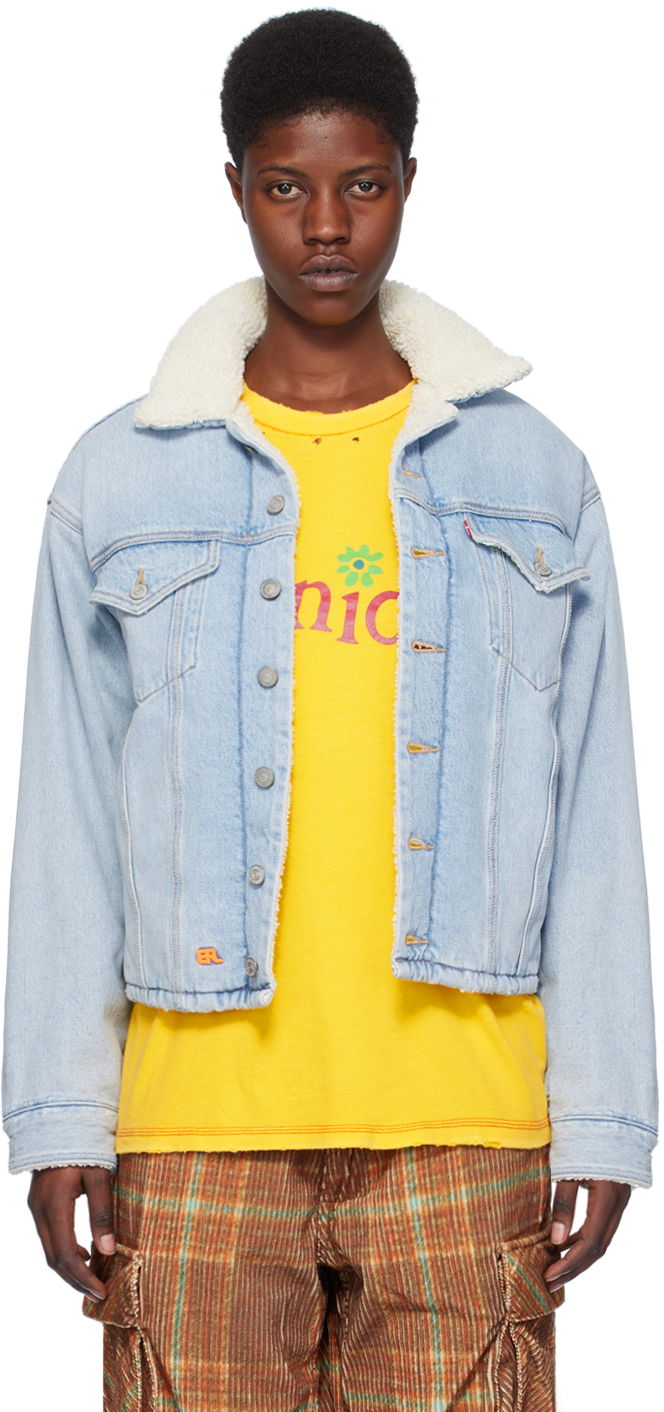 Jakke ERL ERL Denim Trucker Jacket Blå | ERL07J201