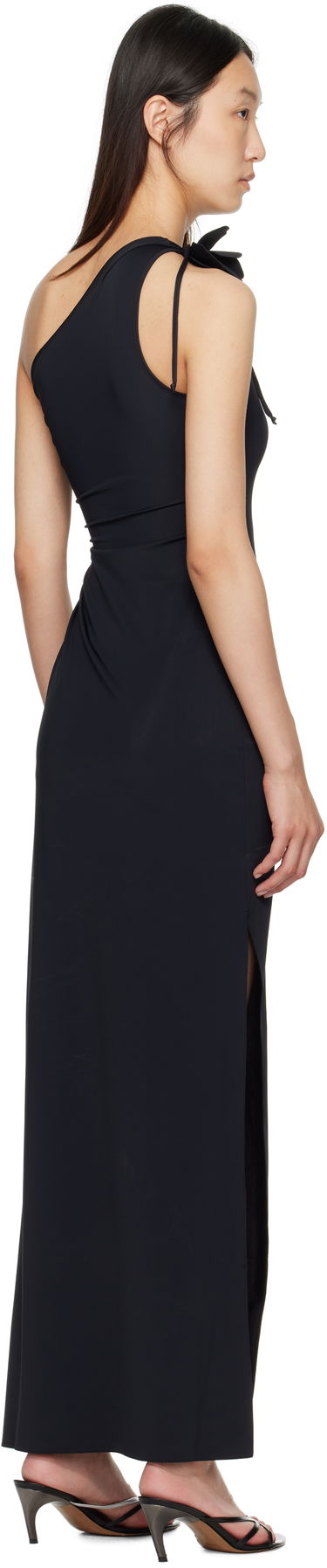 Kjole Coperni Coperni Asymmetric Flower Maxi Dress Sort | COPR213F5021, 2