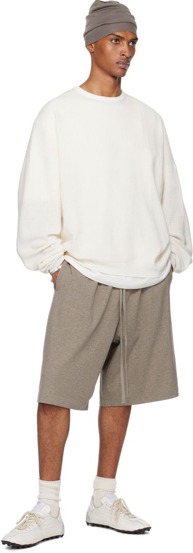 Sweatshirt Fear of God Fear of God ESSENTIALS Waffle Long Sleeve Crewneck Sweatshirt Hvid | 192SP256164F, 3