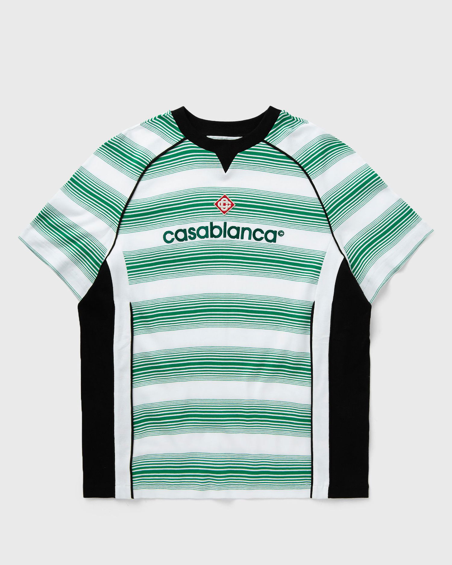 T-shirt Casablanca LOGO STRIPE PANELLED T-SHIRT Grøn | MS24-JTP-239-01, 0