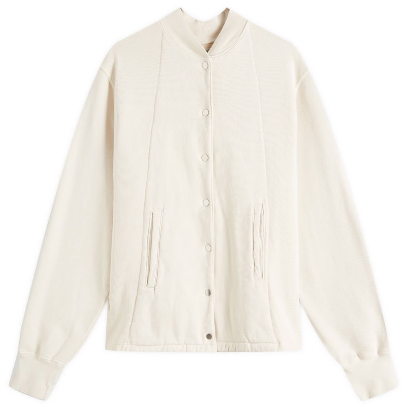 Sweater LES TIEN Les Tien Heavyweight Moto Coaches Jacket, Size Large Beige | CF-1123-IVR