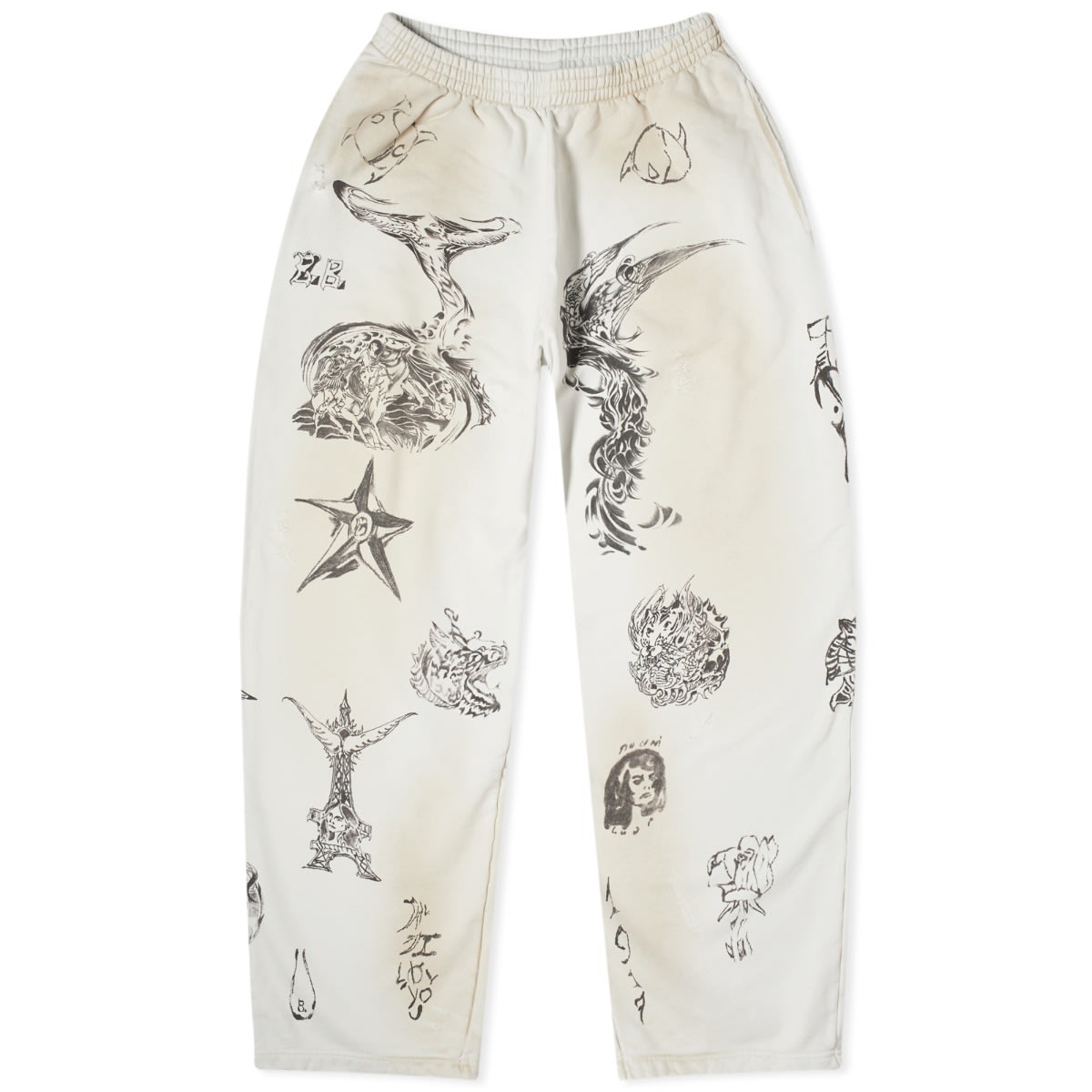 Joggingbukser Balenciaga Tattoo Oversized Sweatpants Beige | 787357-TQVK1-3307, 0