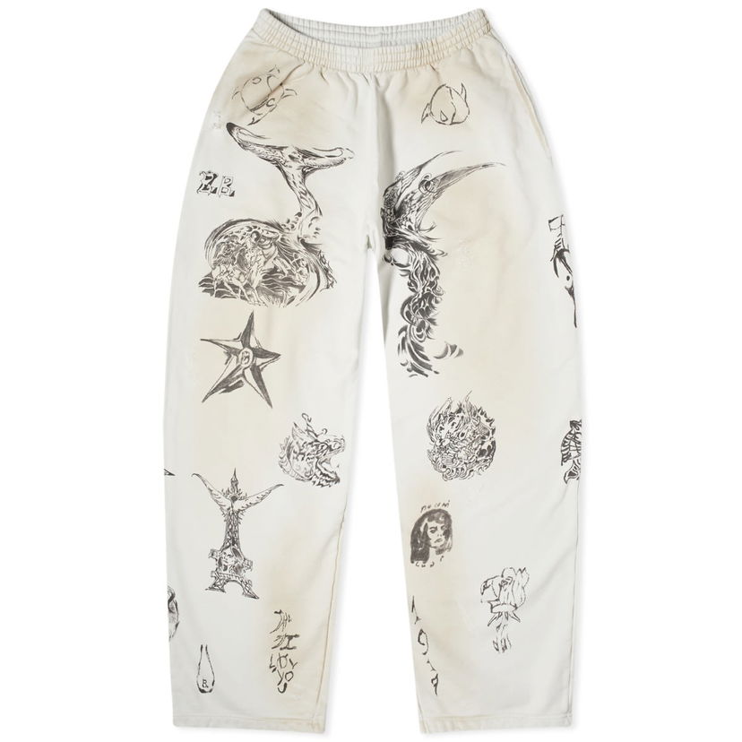 Joggingbukser Balenciaga Tattoo Oversized Sweatpants Beige | 787357-TQVK1-3307