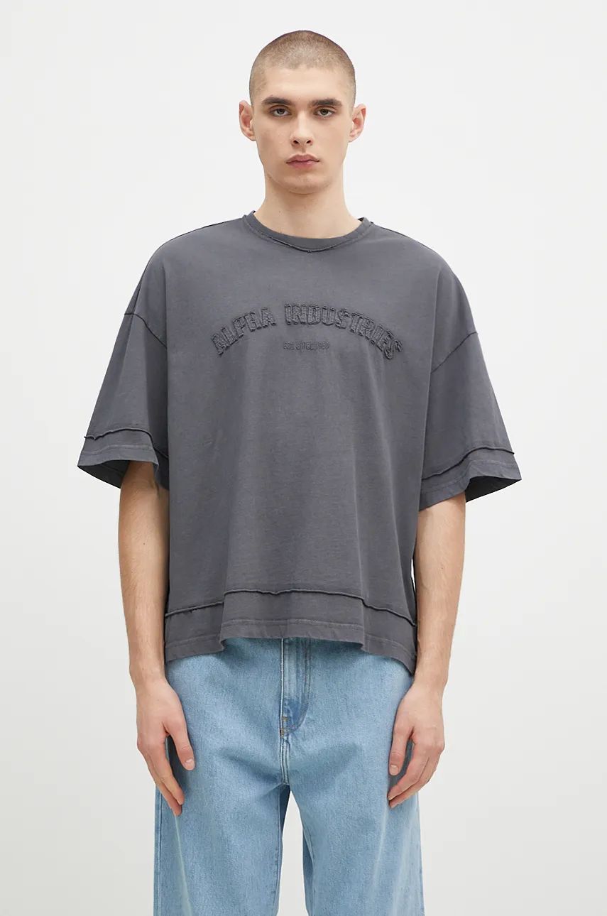 T-shirts og tank tops Alpha Industries Open Edge T-Shirt Grå | 148505, 0