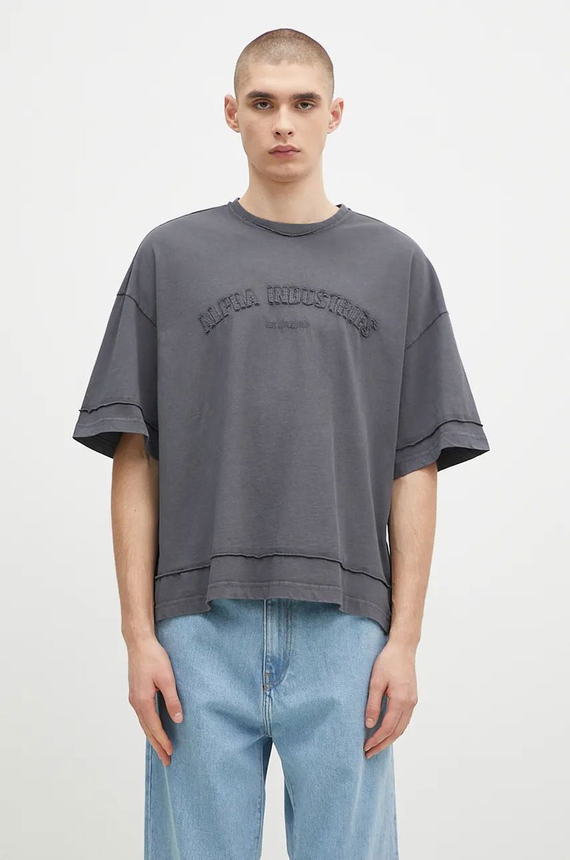 T-shirts og tank tops Alpha Industries Open Edge T-Shirt Grå | 148505