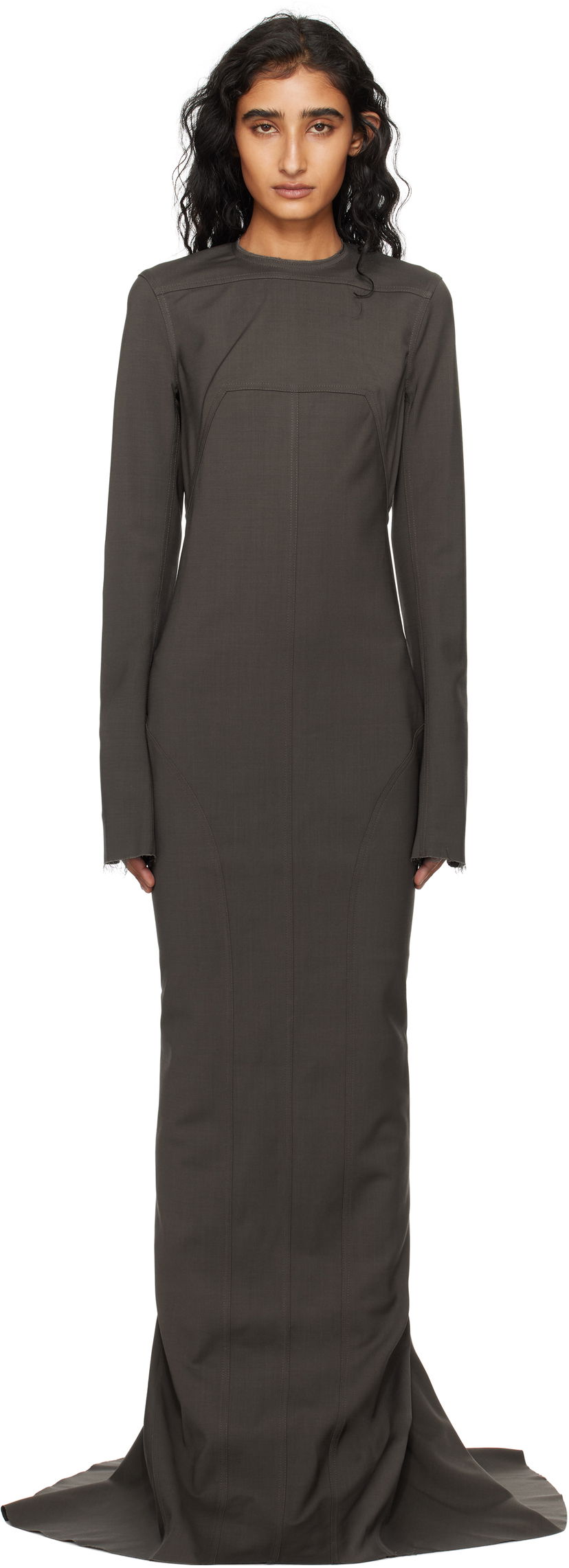 Kjole Rick Owens Rick Owens Wool Maxi Dress Grå | RP02E4510 WST