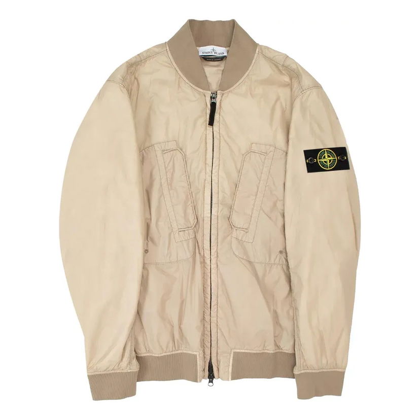 Bomberjakke Stone Island Zipped Bomber Jacket with Logo Patch Beige | 781542125-V0092