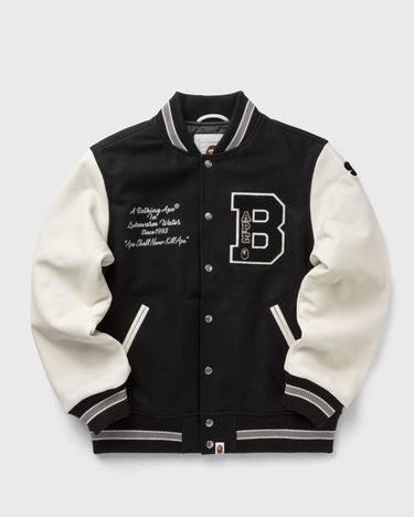 Bomberjakke BAPE Embroidery Varsity Jacket Sort | 001HJK801001MBLK, 0
