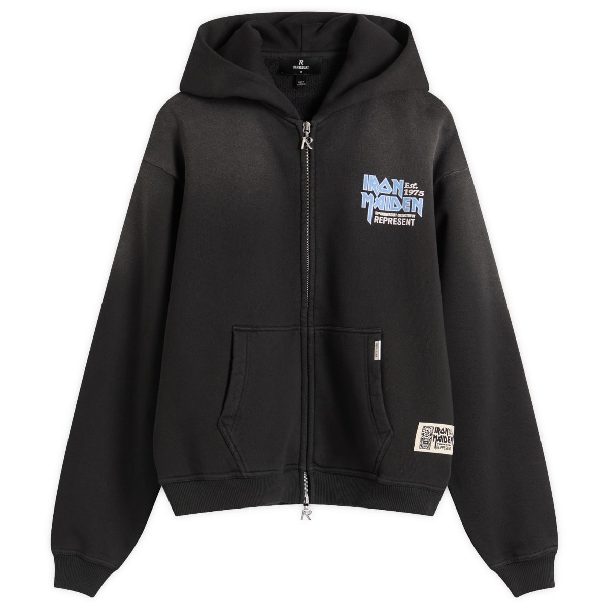 Sweatshirt Represent Clo Iron Maiden Anniversary Zip-Up Hoody Sort | MLM100578-04, 1