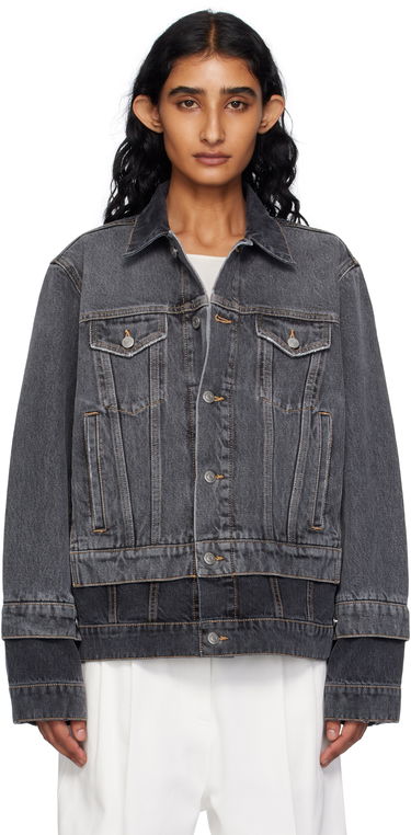 Jakke Stella McCartney Stella McCartney Tonal Panelled Denim Jacket Grå | 6D03443SQH30, 0