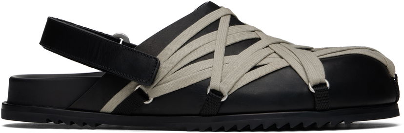 Tøj Rick Owens Rick Owens Hollywood Megalaced Mules Sort | RU01E5813 LOOW1