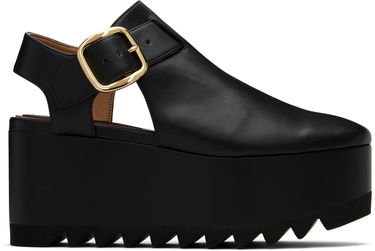 Sneakers og sko Stella McCartney Stella McCartney Elyse Closed-Toe T-Bar Platform Sandals Sort | 810555APADE0, 0