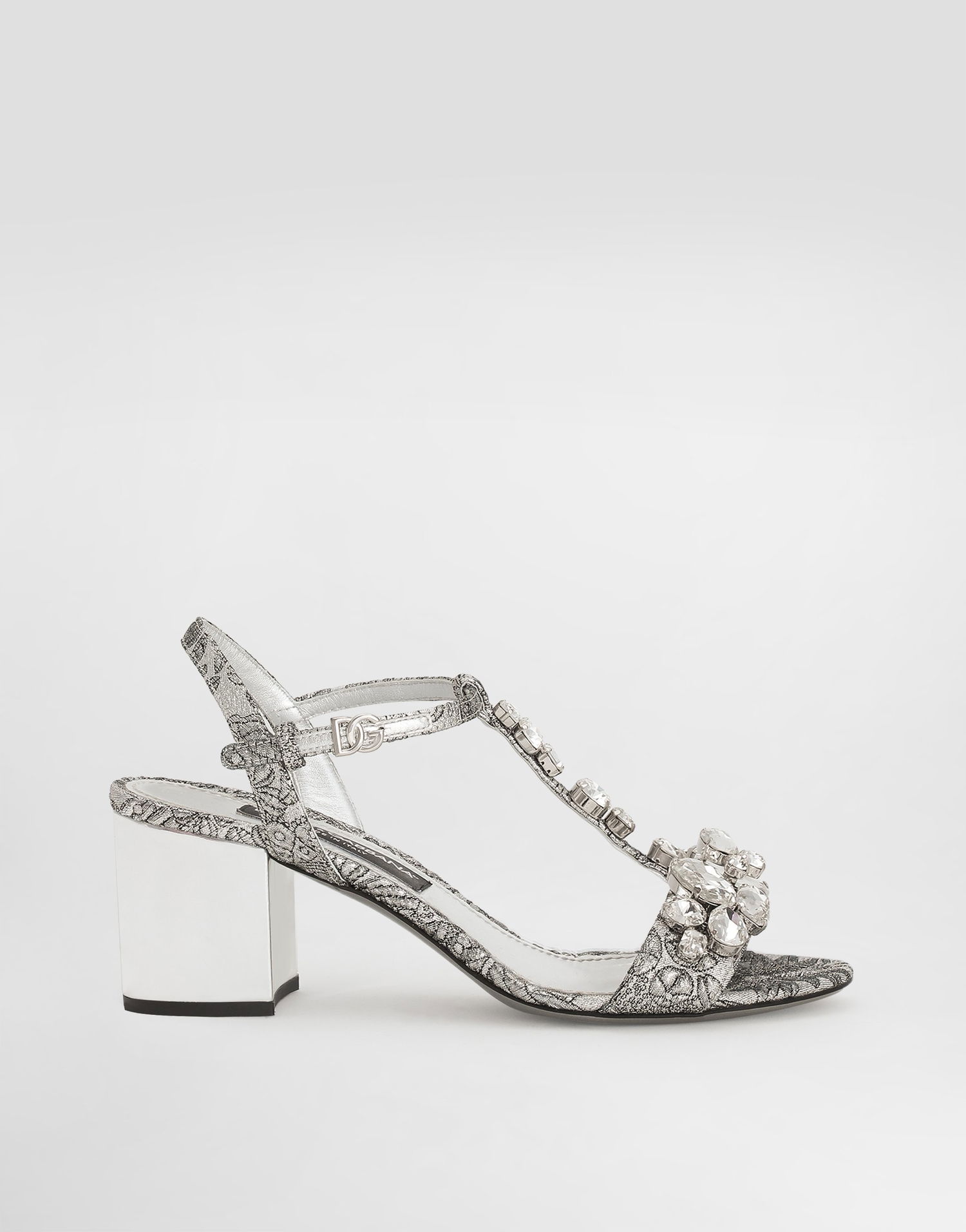Sneakers og sko Dolce & Gabbana Dolce & Gabbana Brocade Sandals With Stones Embroidery Metalisk | CR1921AS2038D708, 0
