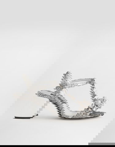 Sneakers og sko Dolce & Gabbana Dolce & Gabbana Brocade Sandals With Stones Embroidery Metalisk | CR1921AS2038D708, 0
