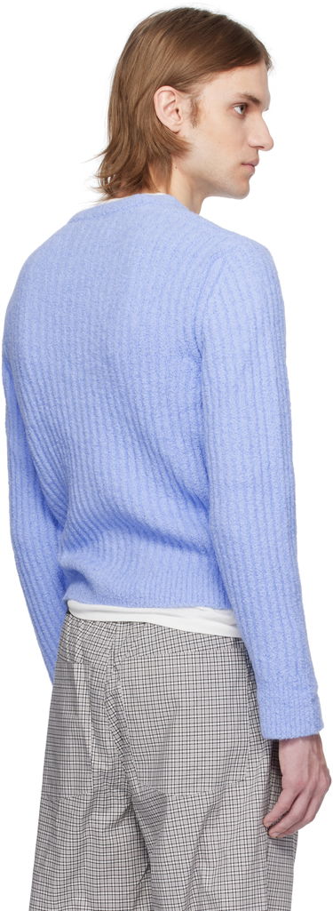 Sweater ERL ERL Cozy Asymmetric Cardigan Blå | ERL10N003, 2