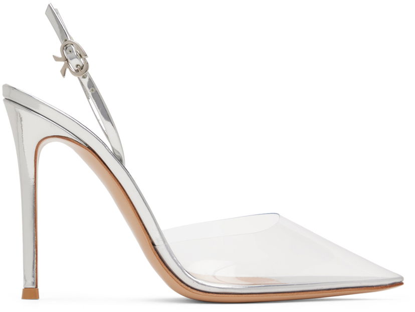 Sneakers og sko Gianvito Rossi Ribbon D'Orsay 105 Slingback Heels Metalisk | G95359.15RIC.PLM