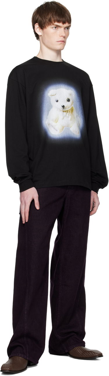 T-shirt We11done We11done Glow Teddy Long Sleeve T-Shirt Sort | WD-TT2-25-775-U-BK, 3