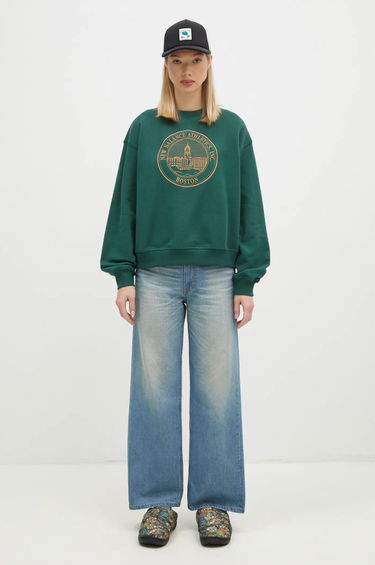 Sweatshirt New Balance Varsity Oversized Crewneck Sweatshirt Grøn | WT43553-NWG, 4