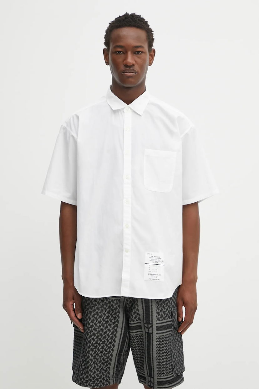 Skjorte Neighborhood NEIGHBORHOOD Trad Relaxed Fit Shirt Hvid | 251SPNH.SHM02