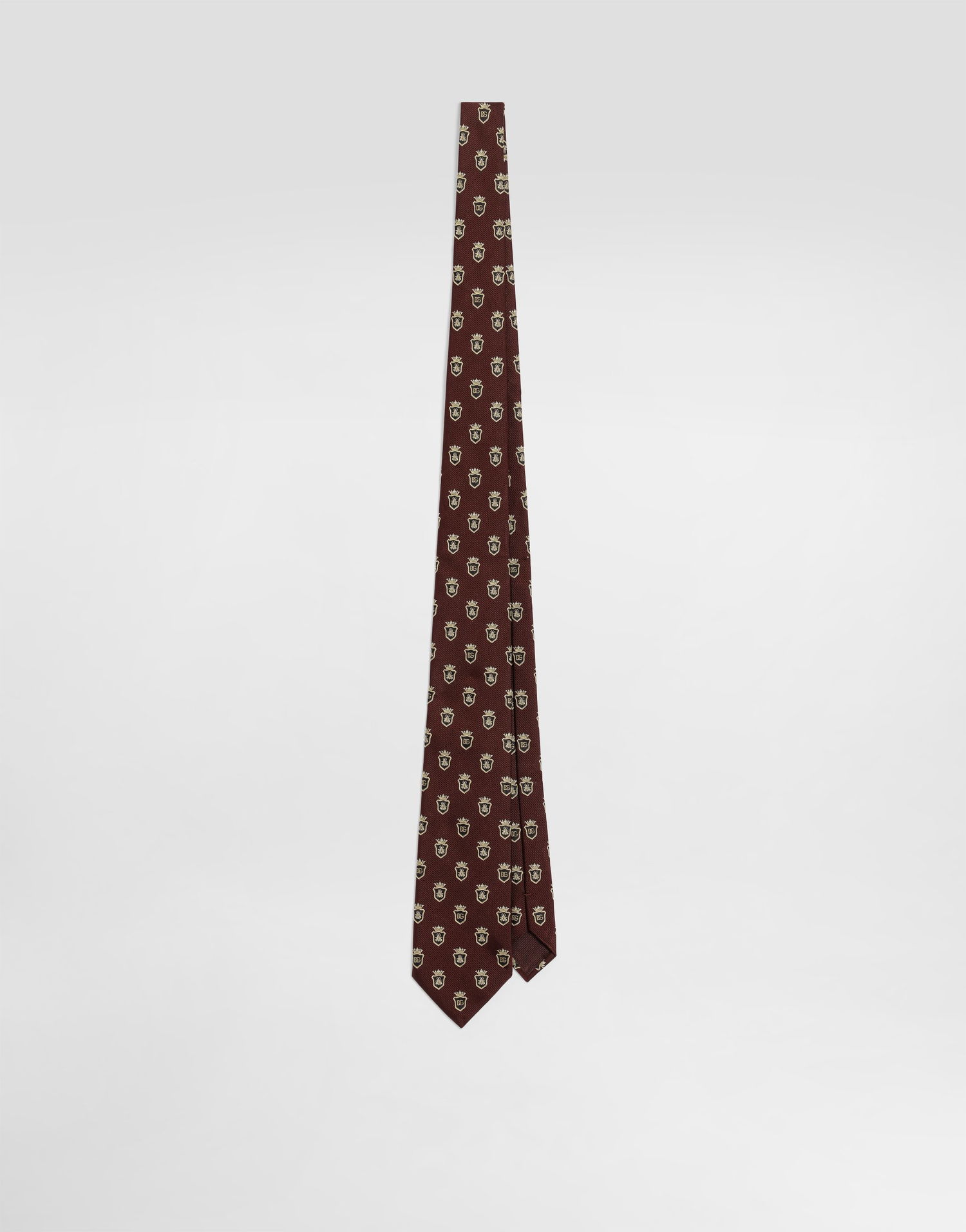 Tilbehør Dolce & Gabbana Dolce & Gabbana Heraldic Shields Jacquard Tie Bourgogne | GT147EG0JSER5232, 0