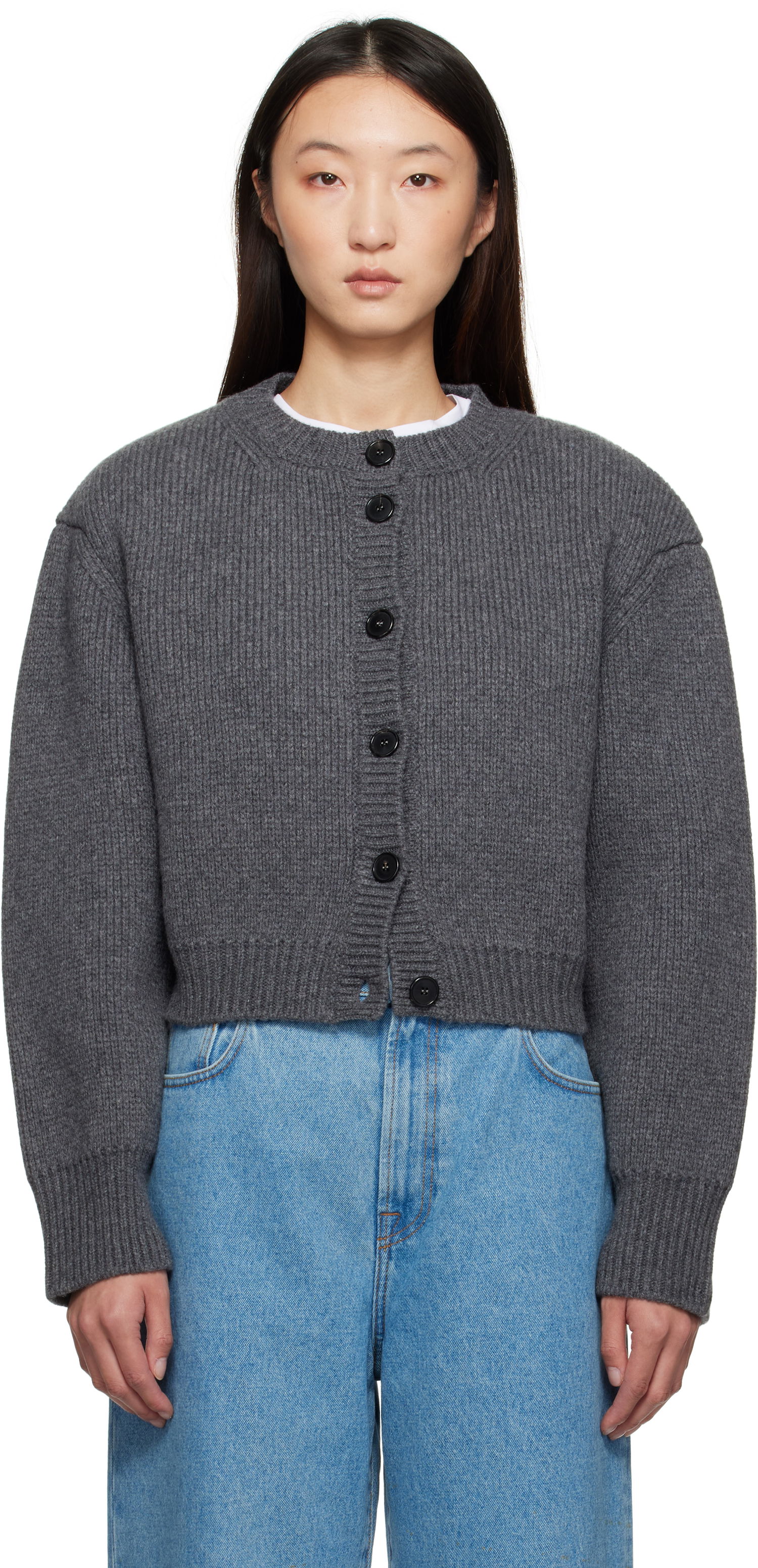 Sweater Róhe Róhe Statement Shoulder Cardigan Grå | 416-23-312, 0