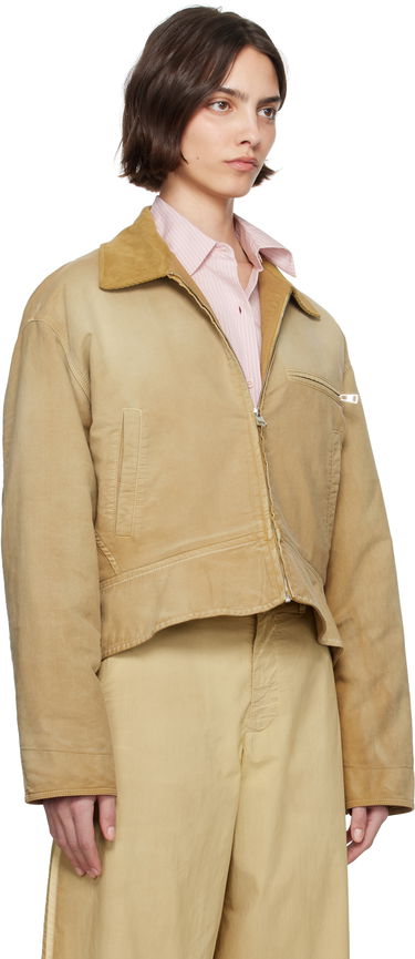 Bomberjakke JW Anderson JW Anderson Curved Hem Workwear Jacket Beige | JK0380-PG1759, 1