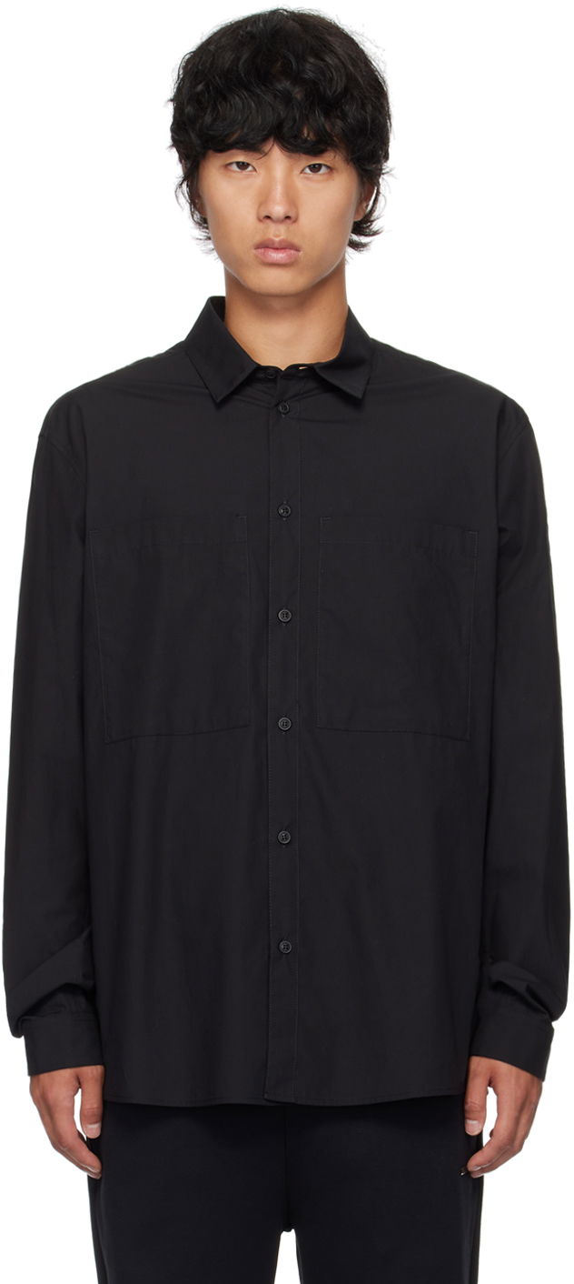 Skjorte Moncler Black Patch Pocket Shirt Sort | J20912F00001549CG, 0