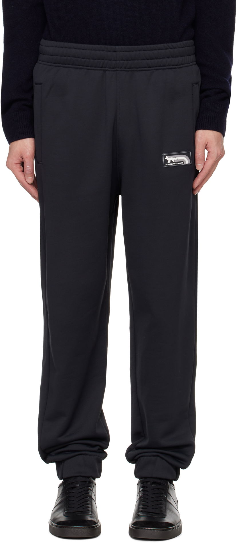 Joggingbukser MAISON KITSUNÉ Flash Fox Sweatpants Sort | NM01113KM0322