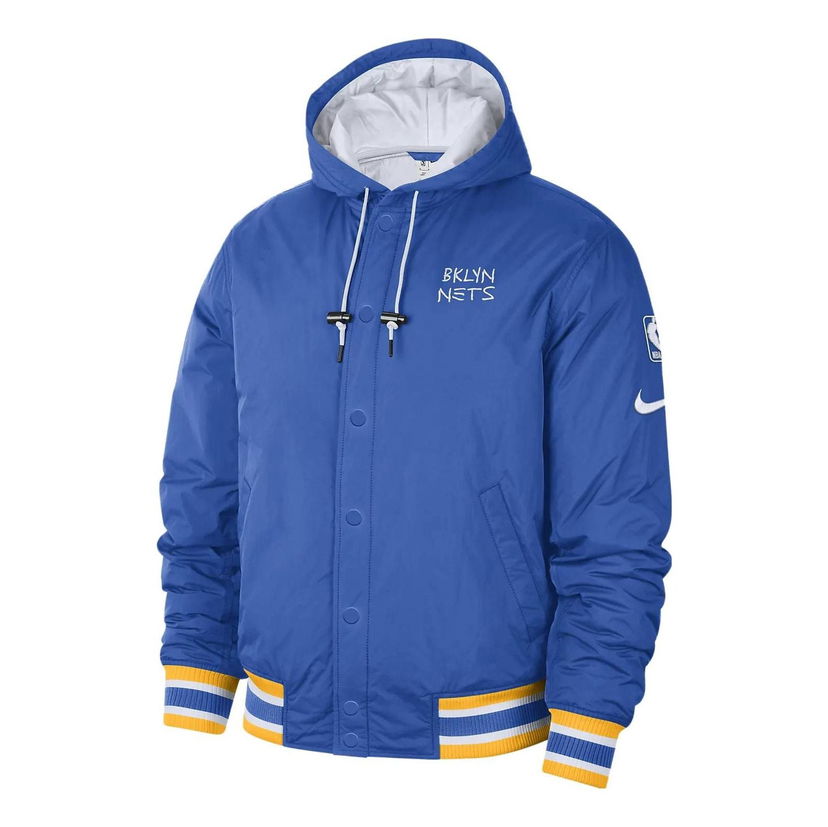 Bomberjakke Nike Brooklyn Nets City Courtside Bomber Full-Zip Hoodie Jacket Blå | DR2435-463