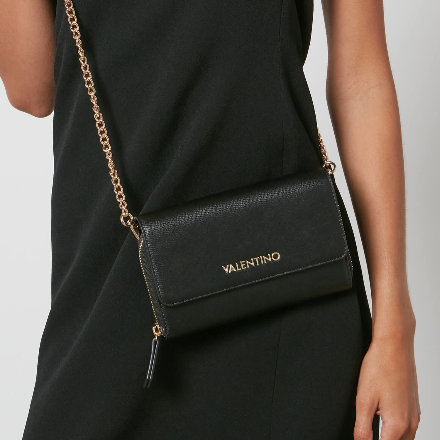 Tegnebog Valentino Faux Leather Shoulder Bag With Chain Strap Sort | VPS7B3212001, 1