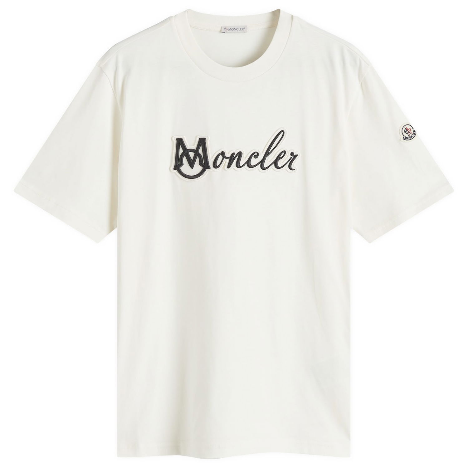 T-shirt Moncler Cotton Jersey T-Shirt With Logo Patch Hvid | 8C000-11-89AJS-034, 0