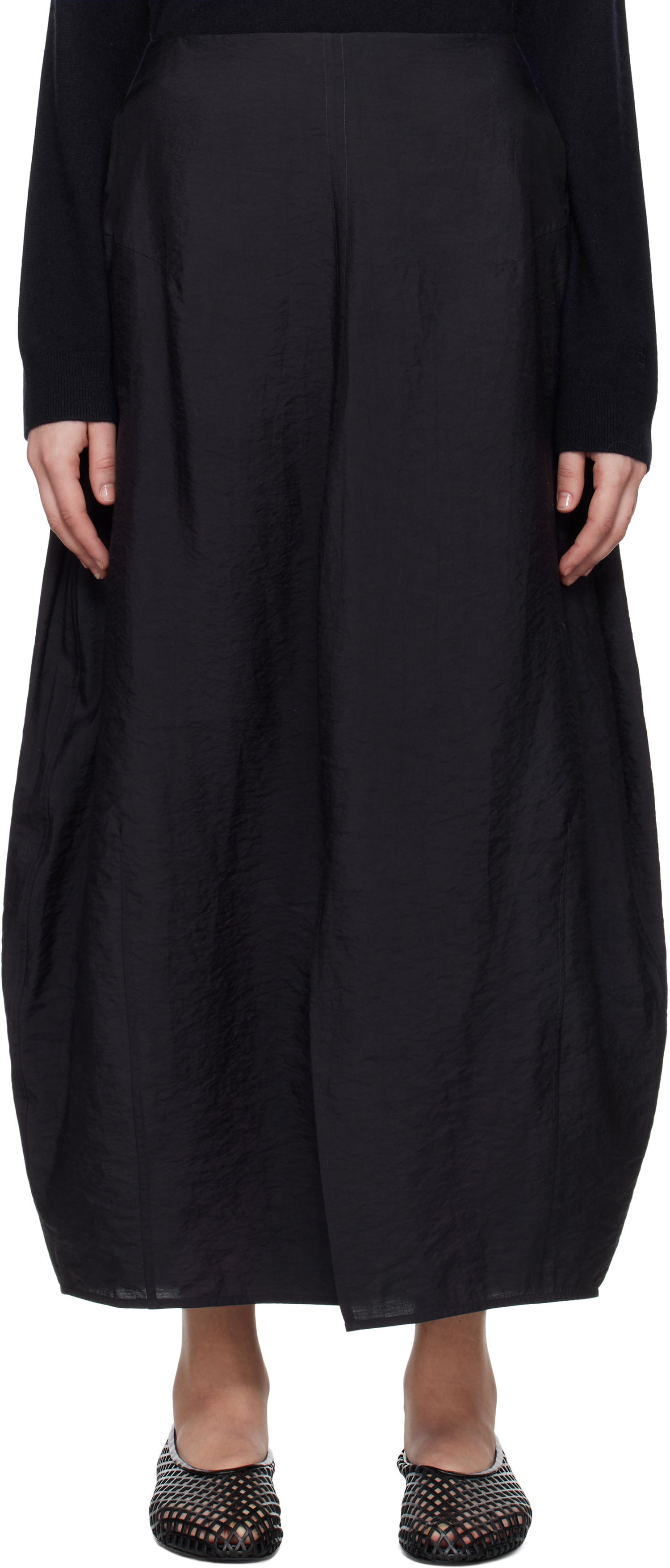 Nederdel TOTEME TOTEME Parachute Maxi Skirt Sort | 252-WRB0275-FB0368, 0