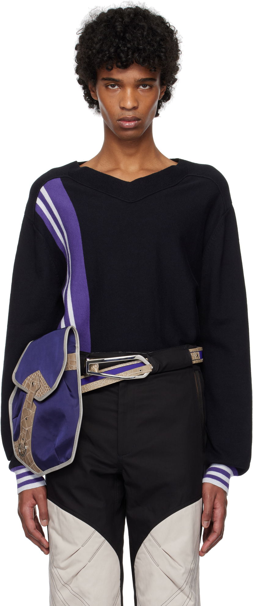 Sweater KIKO KOSTADINOV Kiko Kostadinov Ostro V-Neck Sweater Sort | KKSS25KN02-109