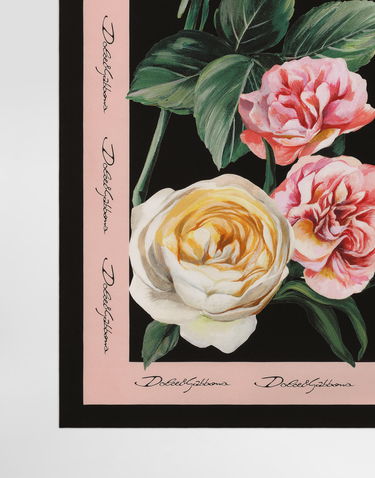 Tørklæde Dolce & Gabbana Dolce & Gabbana Rose and Peony Print Silk Twill Square Scarf Lyserød | FN092RGDCUIHH5IY, 3