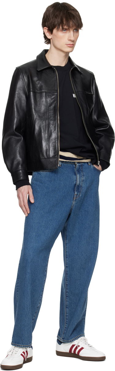 Jakke WACKO MARIA WACKO MARIA Grained Leather Jacket Sort | 25SS-WMO-BL01, 3