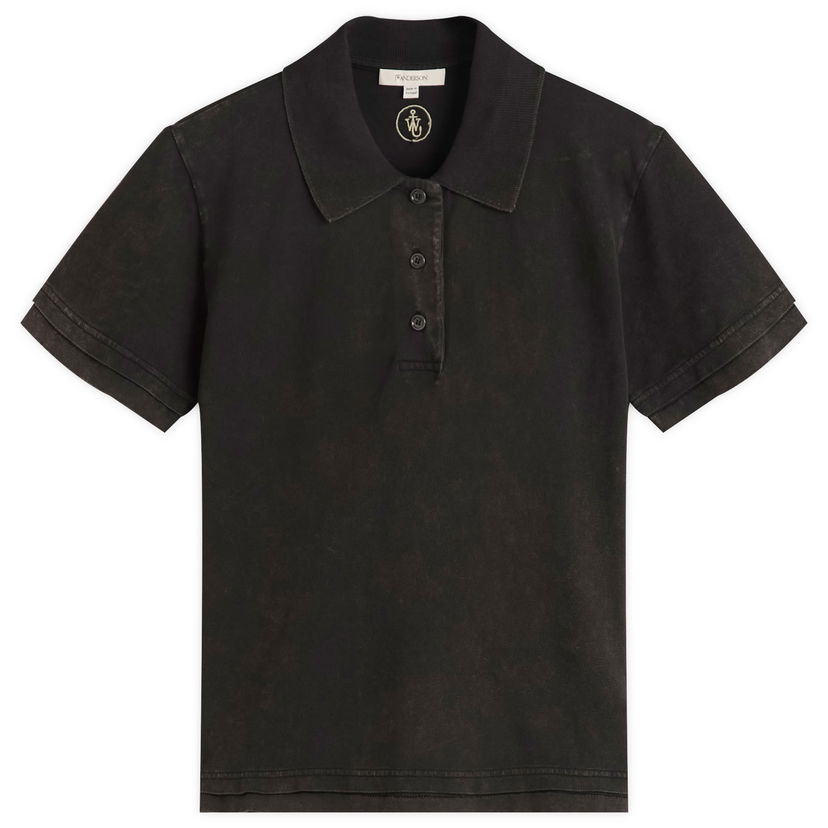 Polo skjorte JW Anderson JW Anderson Layered Short Sleeve Polo Top, Size Large Sort | JO0277-PG1808-781