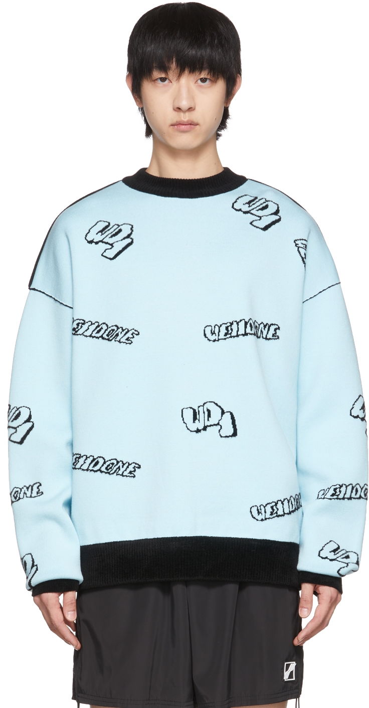 Sweater We11done We11done Reversible Sweater Blå | WD-KT1-22-629-U-SK