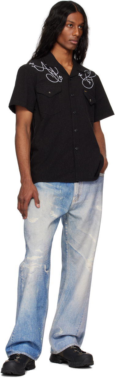 Skjorte Andersson Bell Andersson Bell Chain Embroidered Shirt Sort | atb1280m, 3