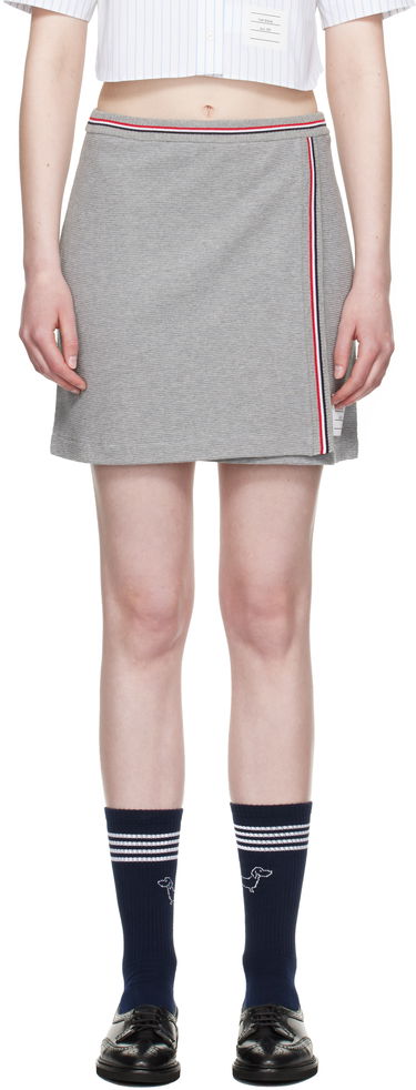Nederdel Thom Browne Thom Browne Cotton Waffle Miniskirt Grå | FJK141A-J0216, 0