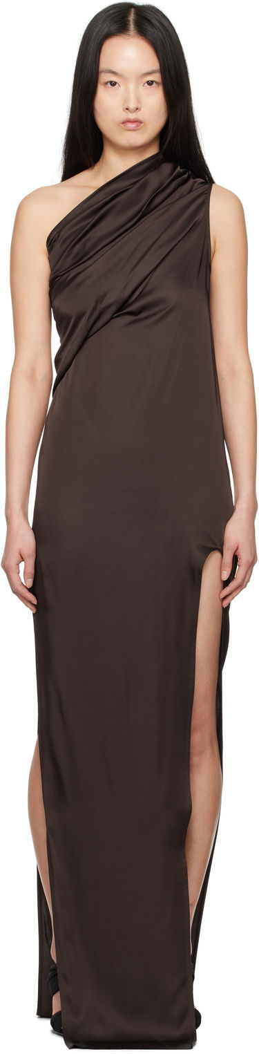 Kjole Rick Owens Rick Owens Hollywood Athena Arrowhead Maxi Dress Brun | RP01E7509 SCH, 0