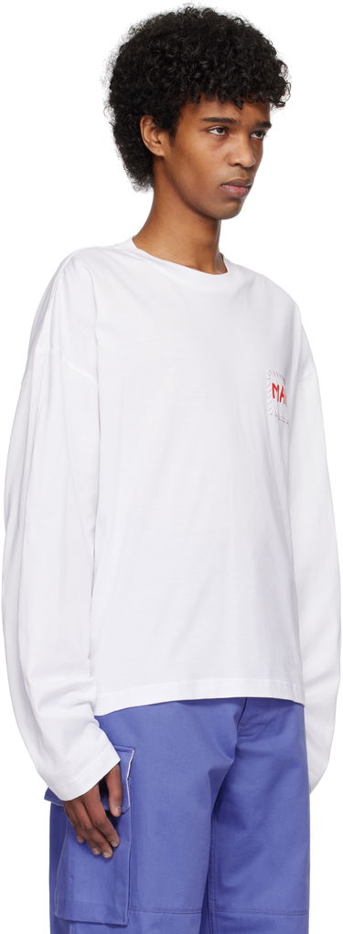 T-shirt Marni Marni Logo Patch Long Sleeve T-Shirt Hvid | HUMU0325X1 UTC446, 1