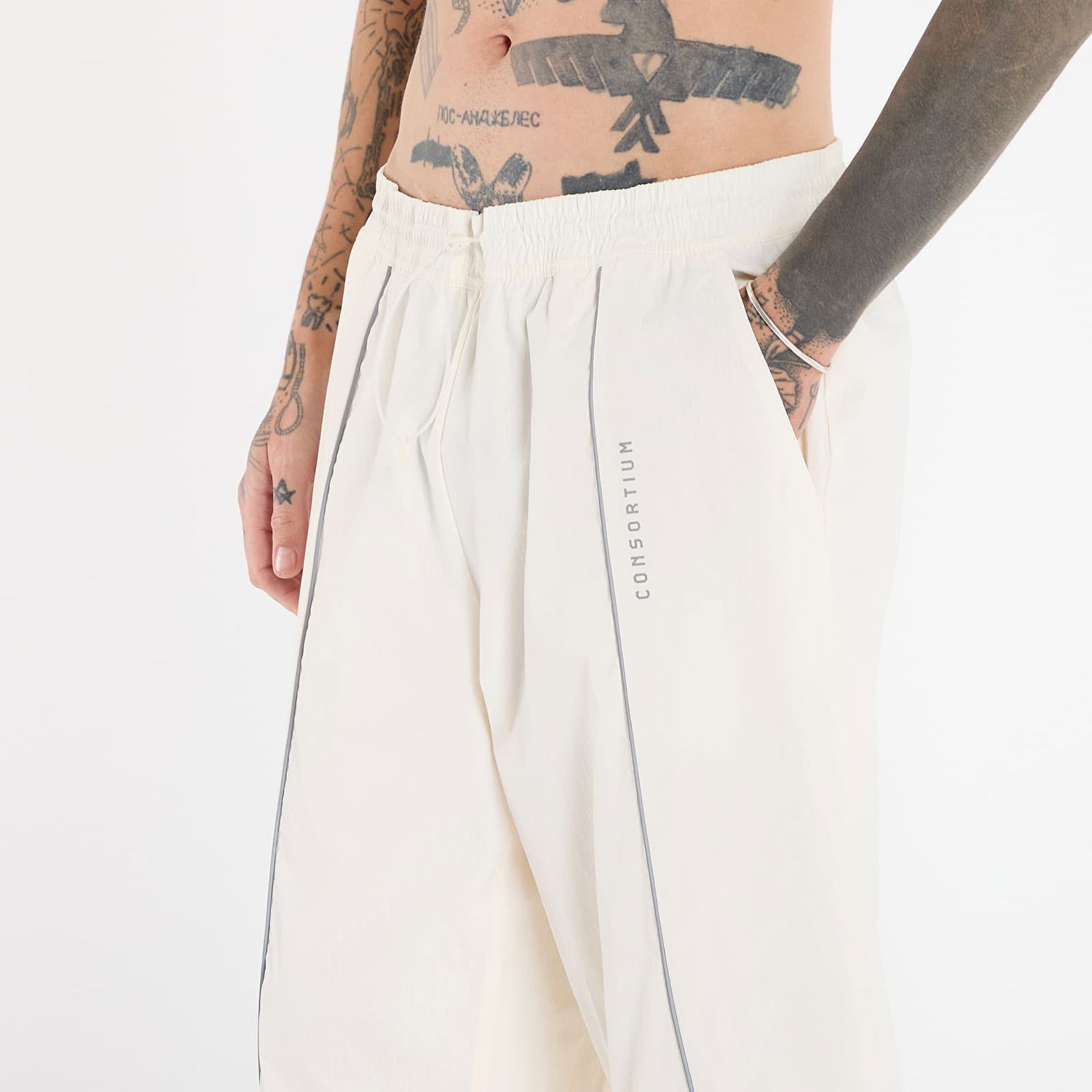 Bukser adidas Originals Loose Fit Reflective Track Pant By Consortium Beige | KF0683, 1