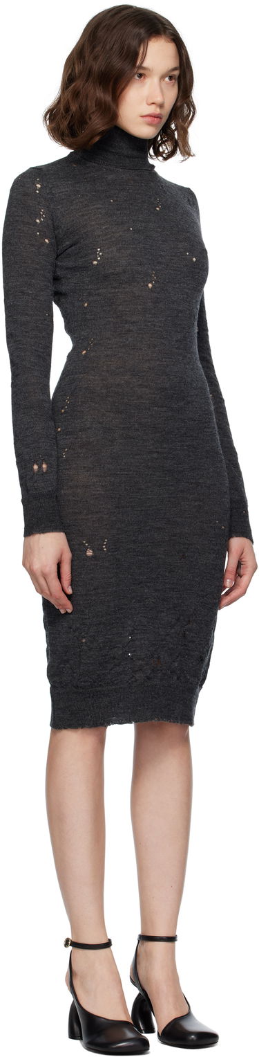 Kjole Maison Margiela MM6 Maison Margiela Turtleneck Midi Dress Grå | S52DD0073 M13134, 1