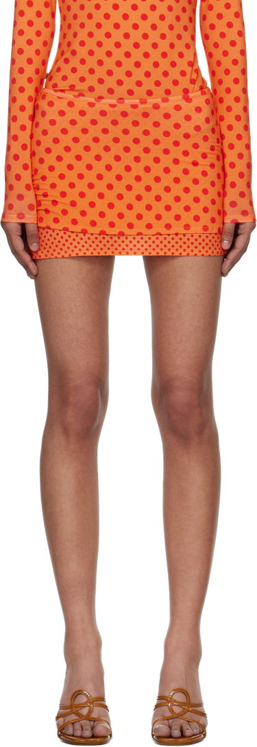 Nederdel Miaou Miaou Elektra Polka Dot Print Miniskirt Orange | 4014LJBRRP, 0