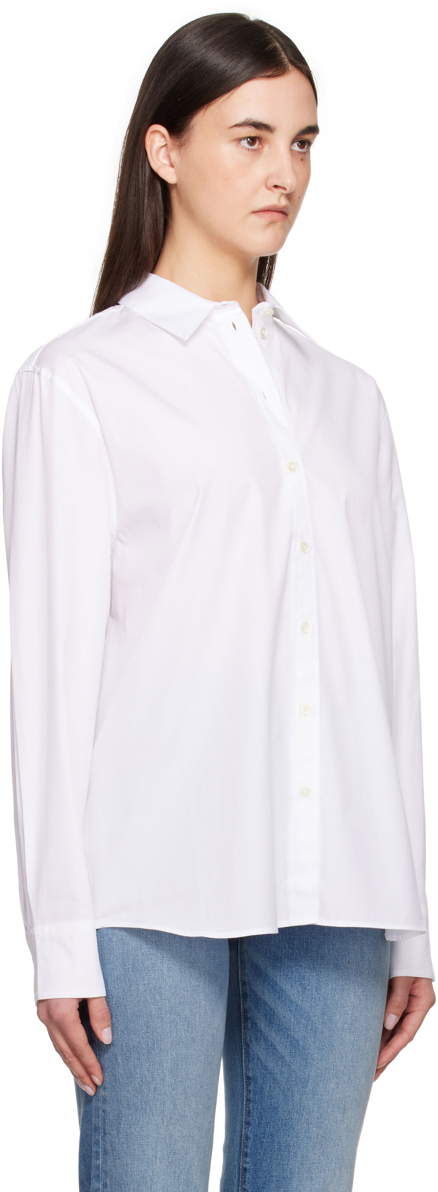 Skjorte Anine Bing Anine Bing Essie Button-Down Shirt Hvid | A-07-11028-WTI26, 1