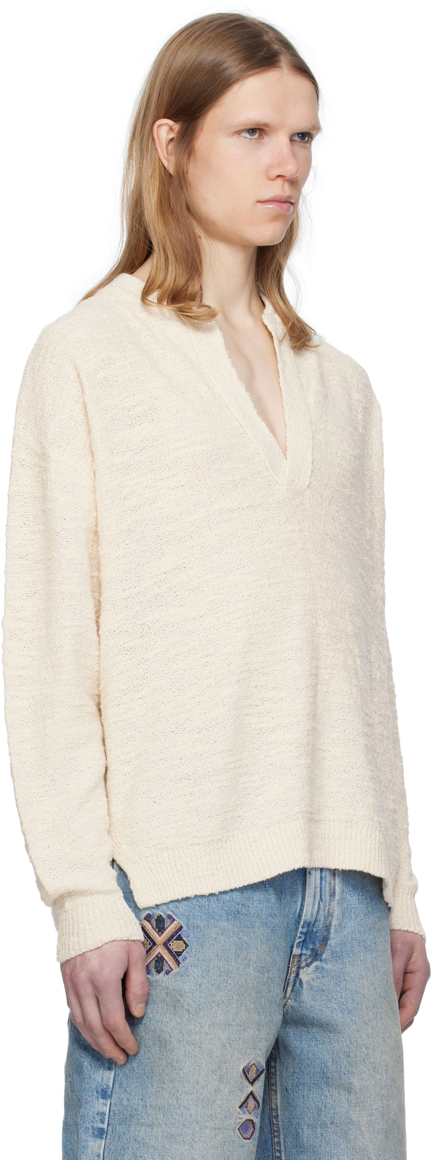 Sweater ISABEL MARANT Isabel Marant Arnold V-Neck Sweater Hvid | PU0679HA-C2L02H, 1
