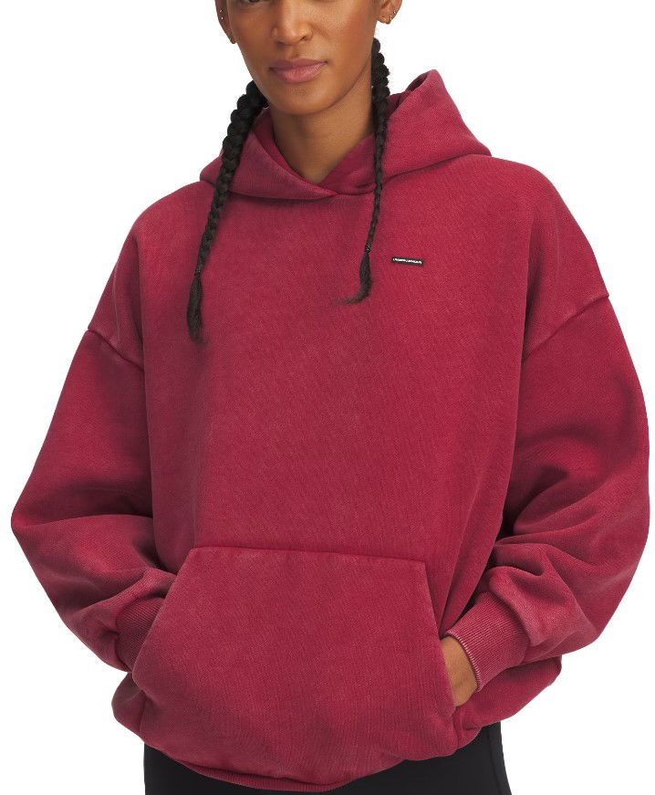 Sweatshirt Under Armour Oversized Fleece Hoodie Rød | 1386485-625