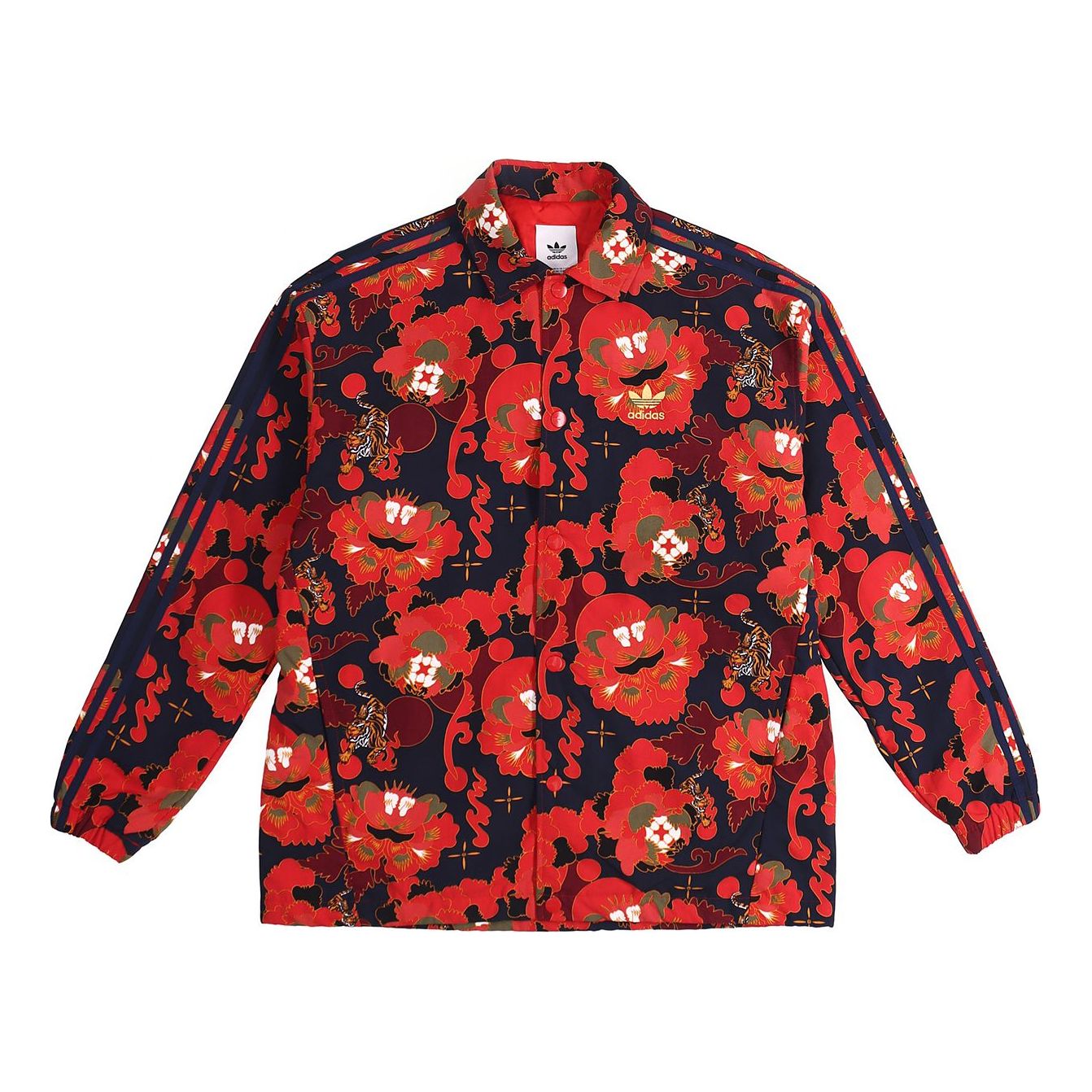 Bomberjakke adidas Originals Floral Print Coach Jacket Rød | GC8697, 0